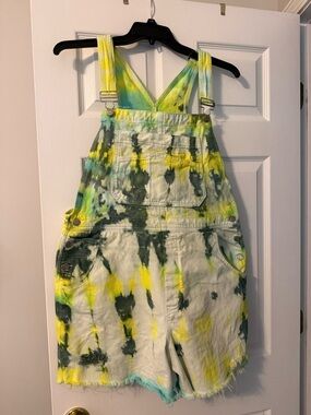 Tie-Dye Yellow & Green women’s Overalls